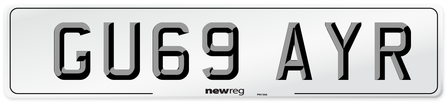 GU69 AYR Number Plate from New Reg